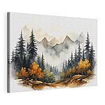 Canvas Schilderijen Schilderij van een bos en bergen