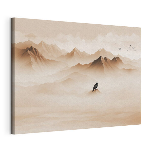 Vogel op een bergtop Canvas Schilderijen Vogel op een bergtop
