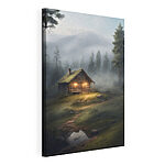 Canvas Schilderijen Blokhut in het bos
