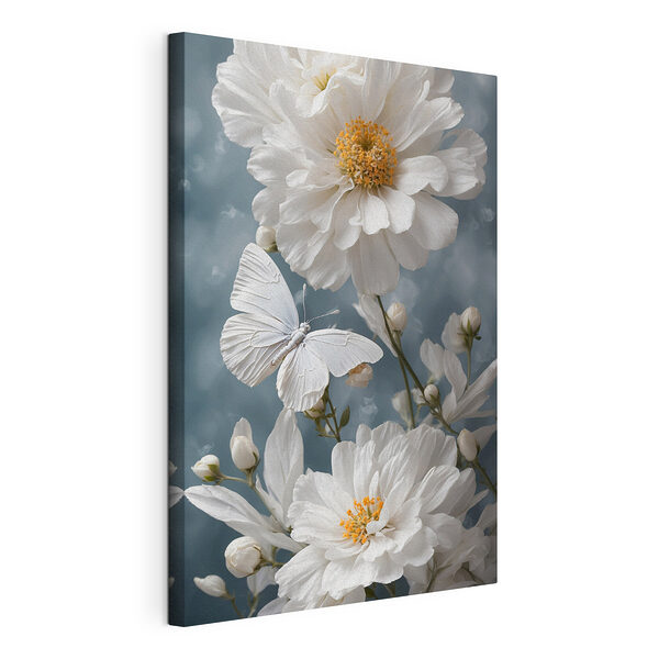 Canvas Schilderijen Vlinder op een bloem