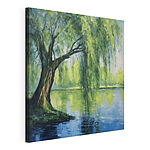 Canvas Schilderijen Boom naast water