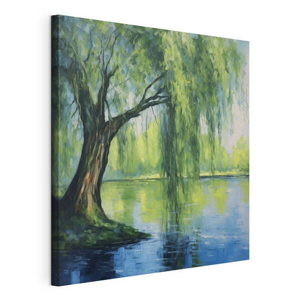 Boom naast water Canvas Schilderijen Boom naast water
