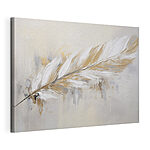 Canvas Schilderijen Delicate veer op een zachte achtergrond