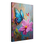 Canvas Schilderijen Vlinder op een bloem