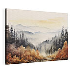 Canvas Schilderijen Boslandschap met mist