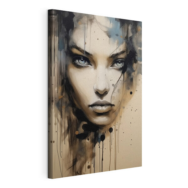 Canvas Schilderijen Schilderij van een vrouw’s gezicht