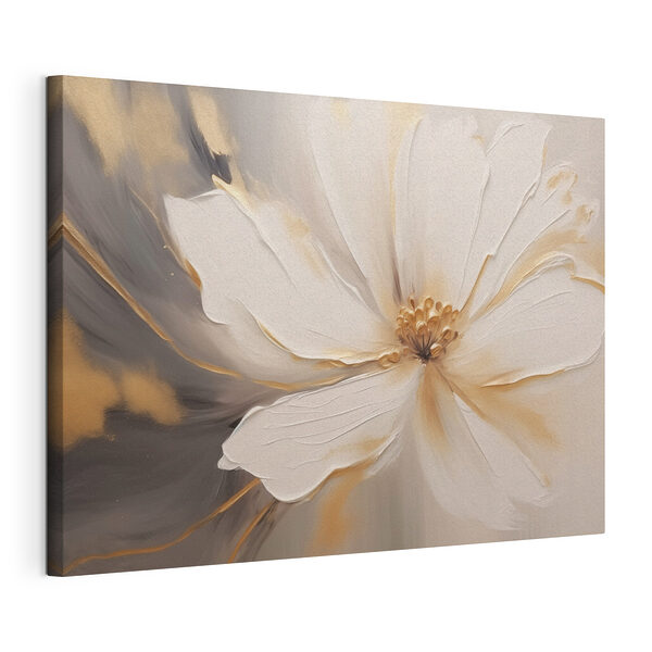 Canvas Schilderijen Schilderij van een witte bloem