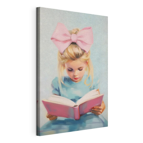 Meisje leest een boek Canvas Schilderijen Meisje leest een boek