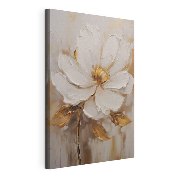Canvas Schilderijen Schilderij van een witte bloem
