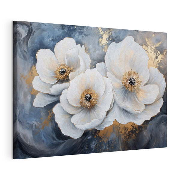 Canvas Schilderijen Schilderij van witte bloemen