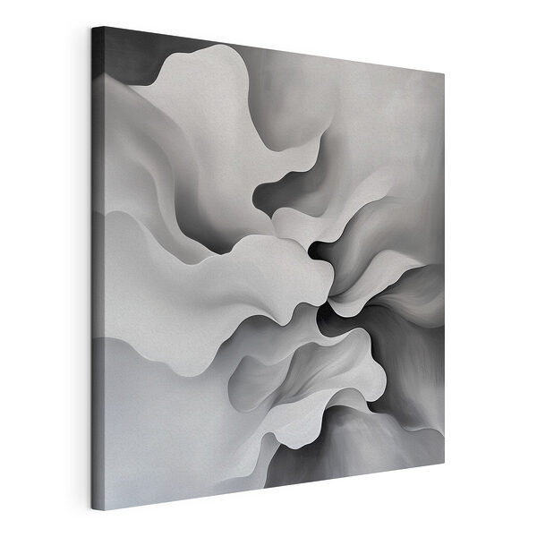 Canvas Schilderijen Witte en grijze abstracte kunst