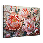 Canvas Schilderijen Prachtige bloemen in zachte pasteltinten