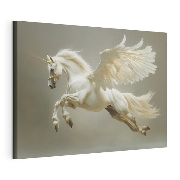 Canvas Schilderijen Wit paard met vleugels