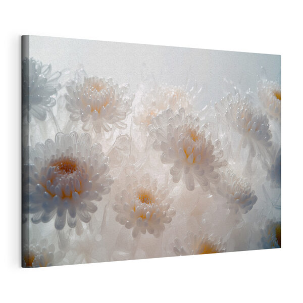 Canvas Schilderijen Groep witte bloemen