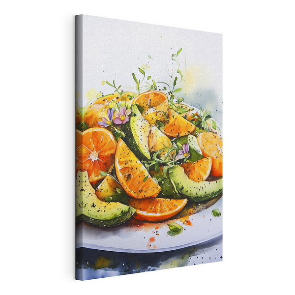Bord met fruit en groenten Canvas Schilderijen Bord met fruit en groenten