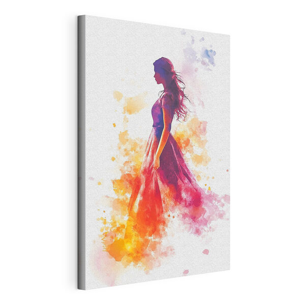 Vrouw in een jurk Canvas Schilderijen Vrouw in een jurk