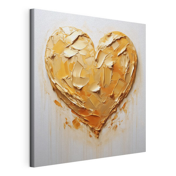 Hartvormig voorwerp met verfspatten Canvas Schilderijen Hartvormig voorwerp met verfspatten