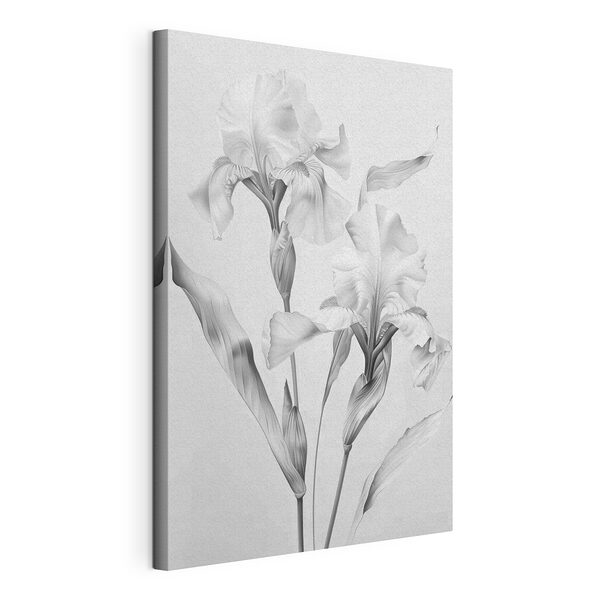Delicate bloemen in monochrome elegantie Canvas Schilderijen Delicate bloemen in monochrome elegantie