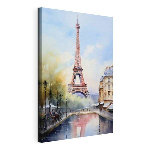Canvas Schilderijen Aquarel van een toren