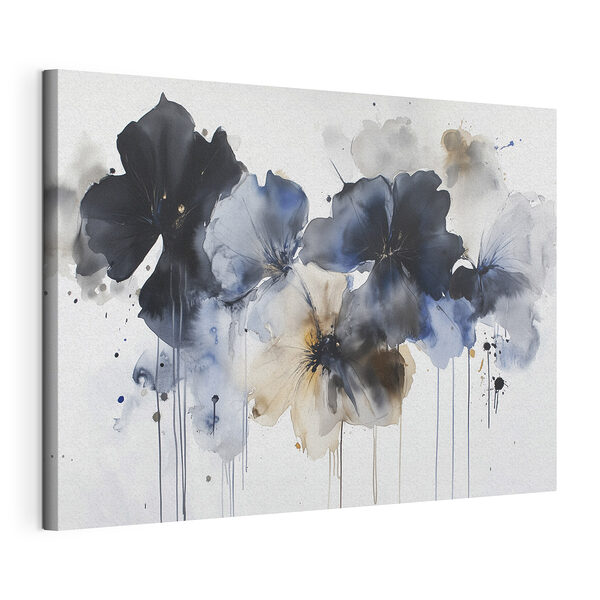 Canvas Schilderijen Schilderij van bloemen op een witte achtergrond