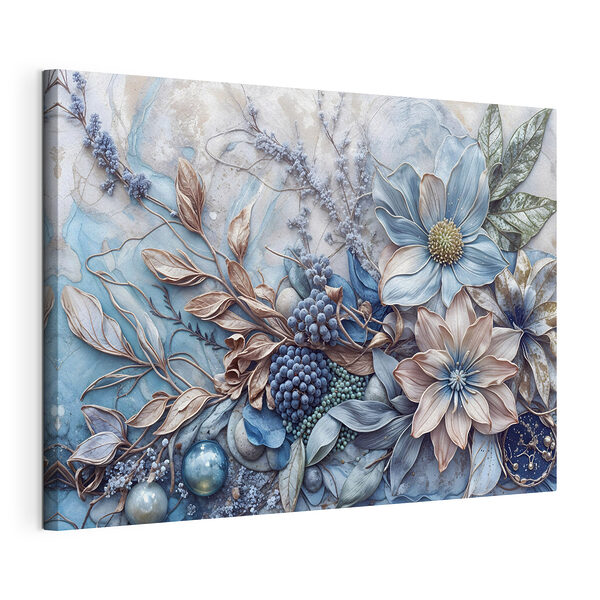 Canvas Schilderijen Florale elegantie in zachte tinten