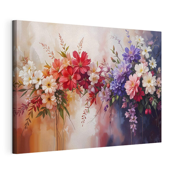 Groep kleurrijke bloemen Canvas Schilderijen Groep kleurrijke bloemen