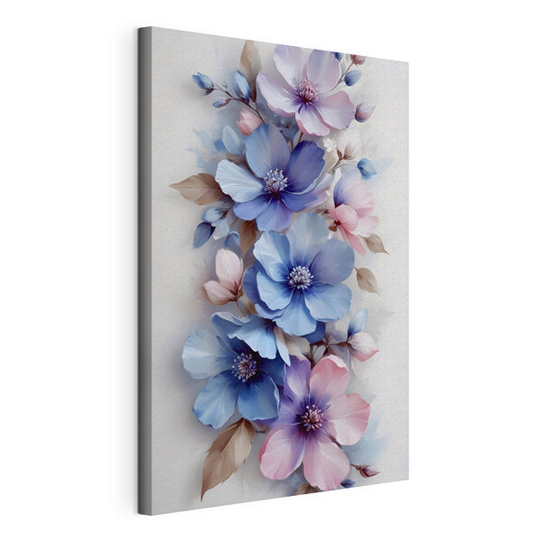 Delicate bloemen in zachte tinten Canvas Schilderijen Delicate bloemen in zachte tinten