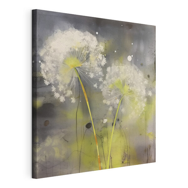 Delicate bloemen op een serene achtergrond Canvas Schilderijen Delicate bloemen op een serene achtergrond