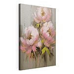 Canvas Schilderijen Schilderij van roze bloemen
