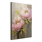 Canvas Schilderijen Schilderij van roze bloemen