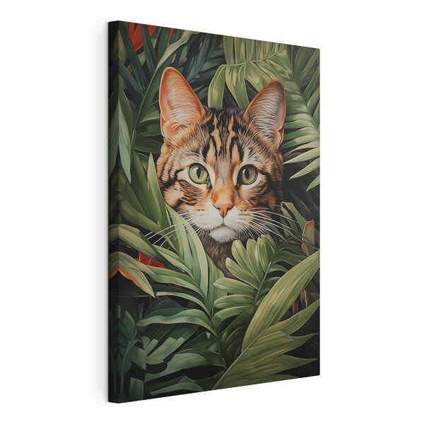 Canvas Schilderijen Kat in de jungle