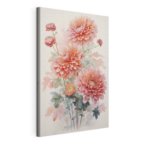 Elegante bloemen in zachte pasteltinten Canvas Schilderijen Elegante bloemen in zachte pasteltinten