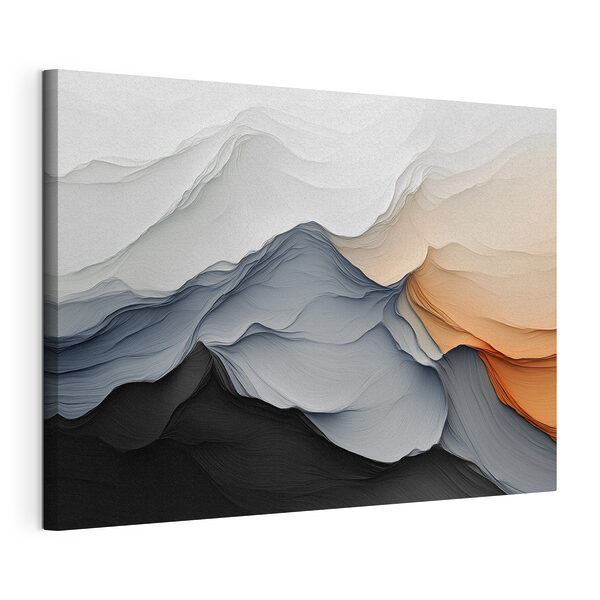 Witte en zwarte bergen Canvas Schilderijen Witte en zwarte bergen