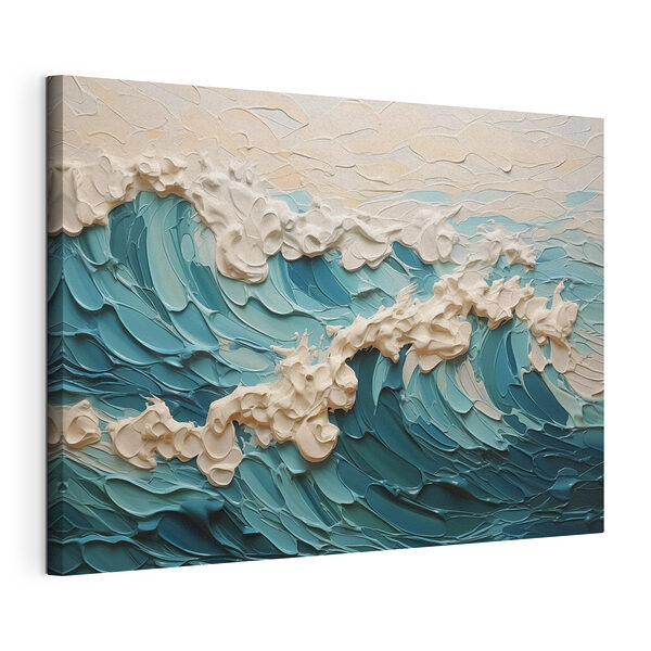 Schilderij van golven en wolken Canvas Schilderijen Schilderij van golven en wolken