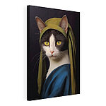 Canvas Schilderijen Kat met groene hoed