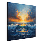 Canvas Schilderijen Zonsondergang over de oceaan