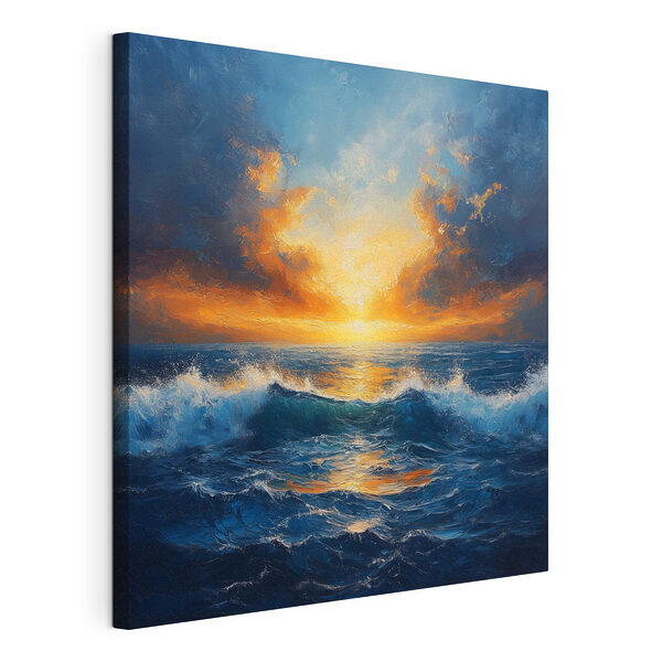 Zonsondergang over de oceaan Canvas Schilderijen Zonsondergang over de oceaan