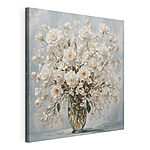 Canvas Schilderijen Vaas met witte bloemen