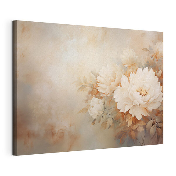 Schilderij van bloemen op een muur Canvas Schilderijen Schilderij van bloemen op een muur
