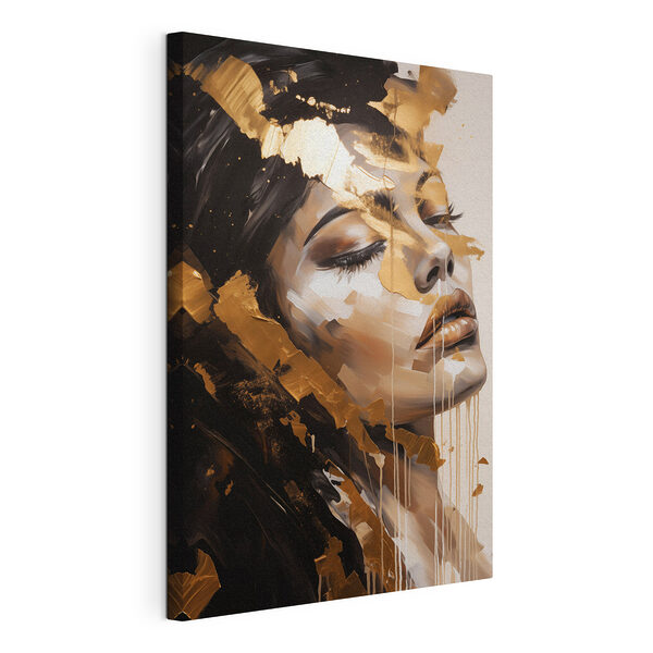 Canvas Schilderijen Elegante schoonheid met artistieke flair