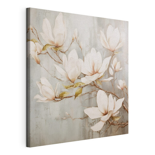 Schilderij van bloemen op een muur Canvas Schilderijen Schilderij van bloemen op een muur