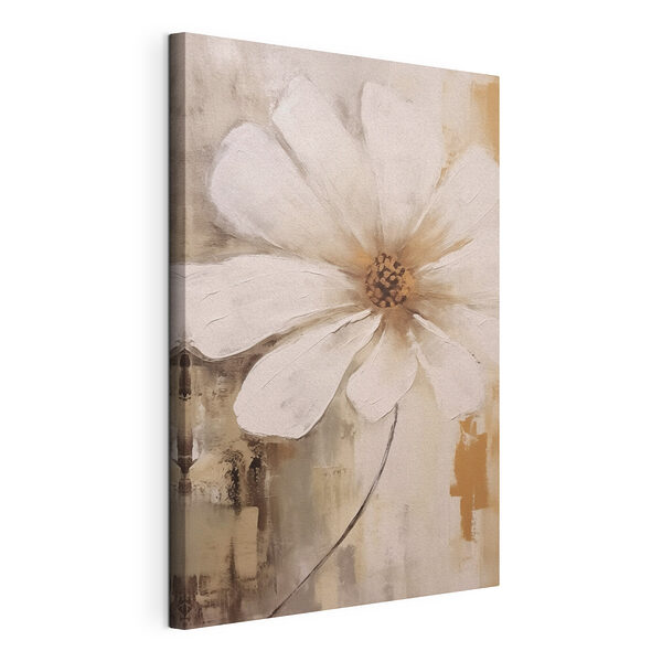 Canvas Schilderijen Schilderij van een witte bloem