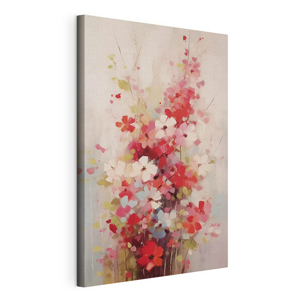 Schilderij van bloemen in een vaas Canvas Schilderijen Schilderij van bloemen in een vaas