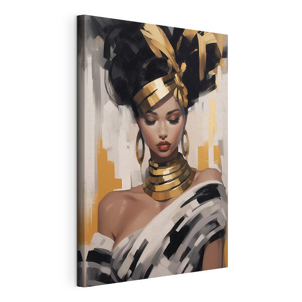 Elegante schoonheid met opvallende accessoires Canvas Schilderijen Elegante schoonheid met opvallende accessoires