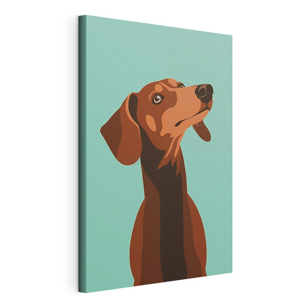 Canvas Schilderijen Hond met zijn hoofd omhoog
