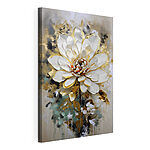 Canvas Schilderijen Schilderij van een witte bloem
