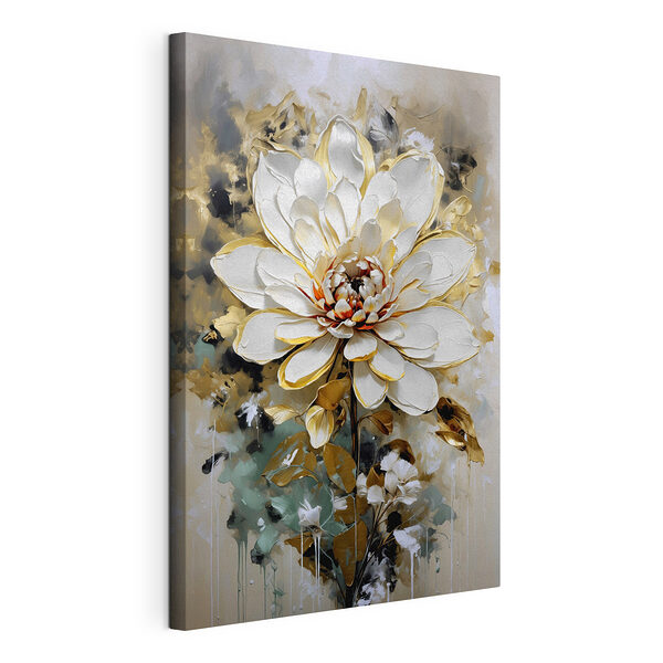 Schilderij van een witte bloem Canvas Schilderijen Schilderij van een witte bloem