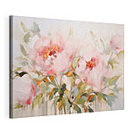Canvas Schilderijen Schilderij van roze bloemen