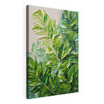 Canvas Schilderijen Schilderij van bladeren op een wit oppervlak