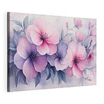 Canvas Schilderijen Groep roze en paarse bloemen